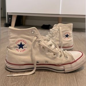 White High Top Converses (size 9)